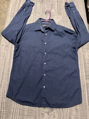 Lucky Luciano Men's Navy Button-Up Shirt by